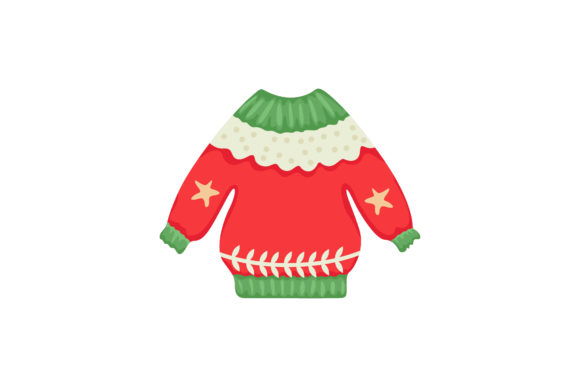 Amazing Cute Red Christmas Illustration for Graphics