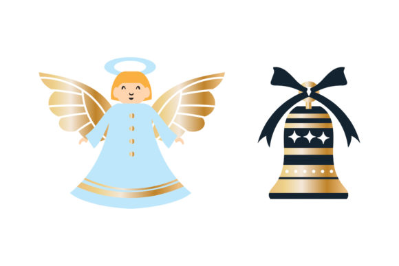 Angel and Bell Christmas Vector: A Versatile Graphics Asset