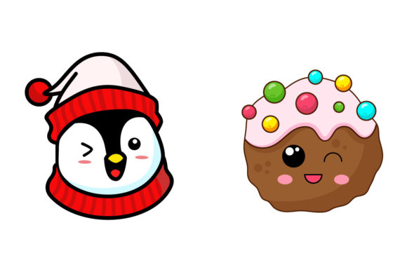 Bundle Kawaii Christmas-02: A Versatile Graphics and Illustrations Asset