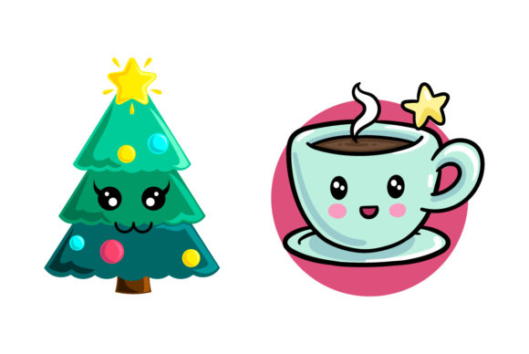 Bundle Kawaii Christmas-07: Perfect for Festive Graphics & Illustrations