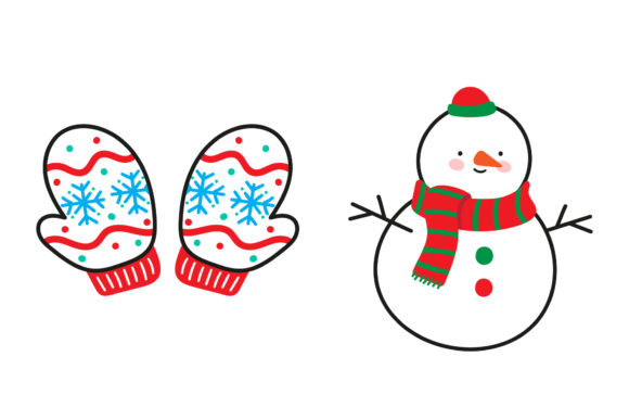 Charming Snowman and Gloves Christmas Asset