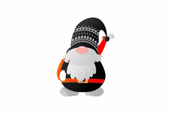 Christmas Gnome Raise Hand Illustration: A Festive Graphics Gem