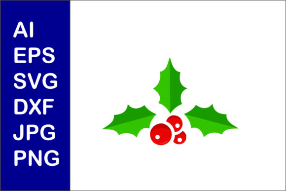 Christmas Mistletoe Flat Illustration 005 for Branding