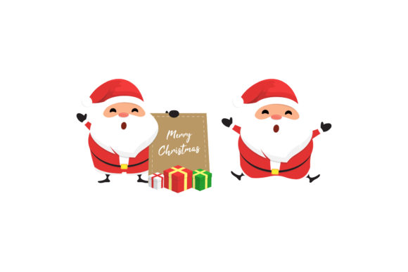Christmas Santa Set: A Versatile Graphic Illustration