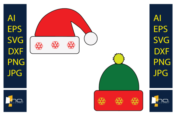 Christmas Set Hat Color Snow: A Versatile Graphics and Illustrations Asset