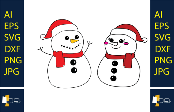 Christmas Snowman and Girl Happy: A Festive Graphic for Publishers