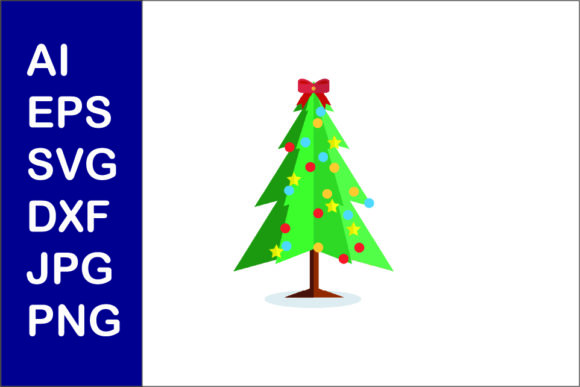 Christmas Tree Flat Illustration: A Versatile Graphics Asset