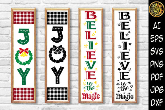 Christmas Vertical Porch Sign Set 5: Festive Graphics for Crafters