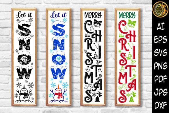 Christmas Vertical Porch Sign Set 6: A Festive Touch