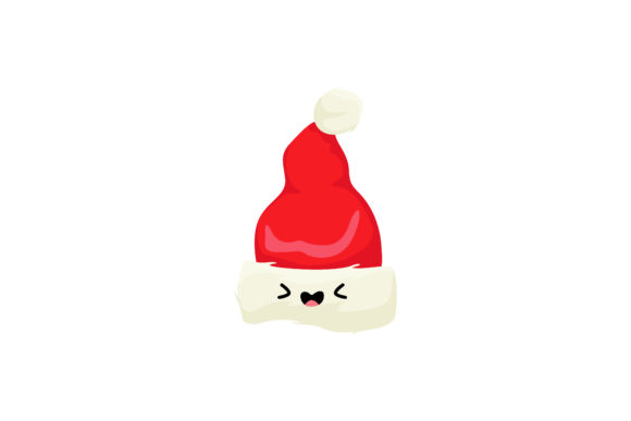 Cute and Festive: Santa Hat Kawaii Graphics for Local Brands