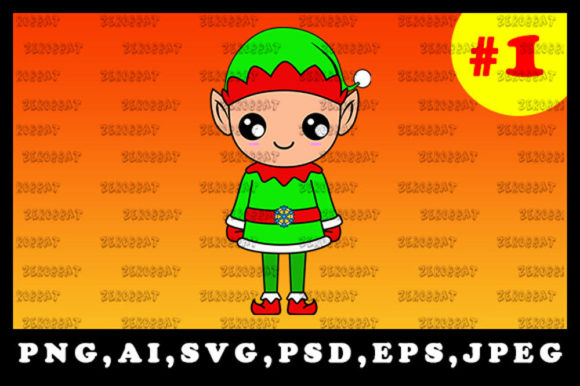 Cute Christmas Elf Sublimation Clipart 1: A Festive Graphics Treasure