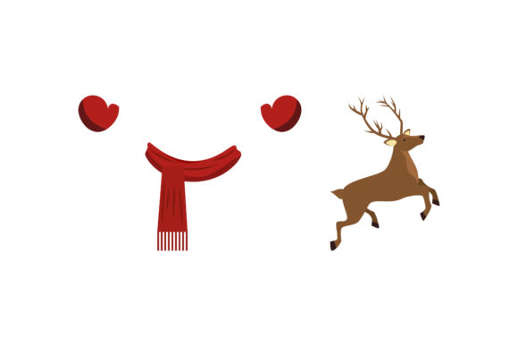 Gloves Scarf Reindeer Christmas Set: Festive Graphics for Crafters