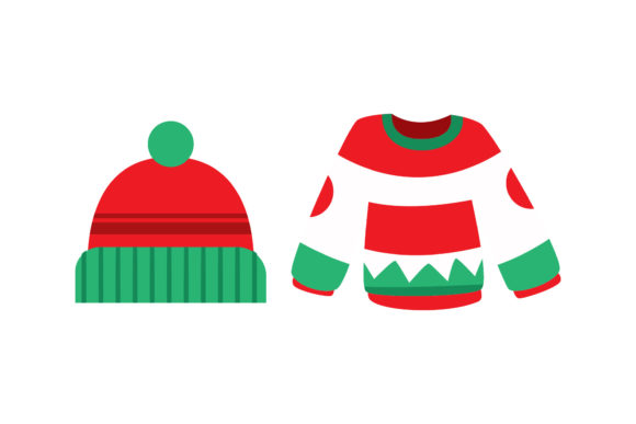 Hat and Sweater Christmas Set: A Festive Graphics Delight