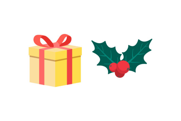 Mistletoe Gift Box Christmas Set: Festive Graphics for Crafters