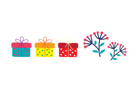 Mistletoe Gift Christmas Set: Perfect for Holiday Graphics