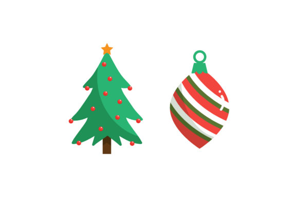 Ornament Ball and Tree Christmas Set: Festive Graphics for Sellers