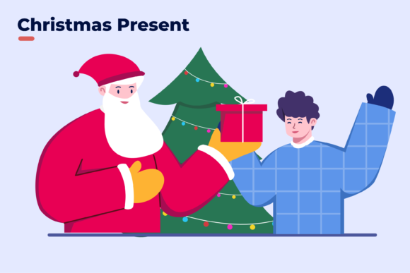 Review: Santa Give Christmas Present to Kids Graphics