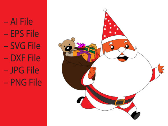 Santa Claus Brings Christmas Gifts: A Versatile Graphics Illustration