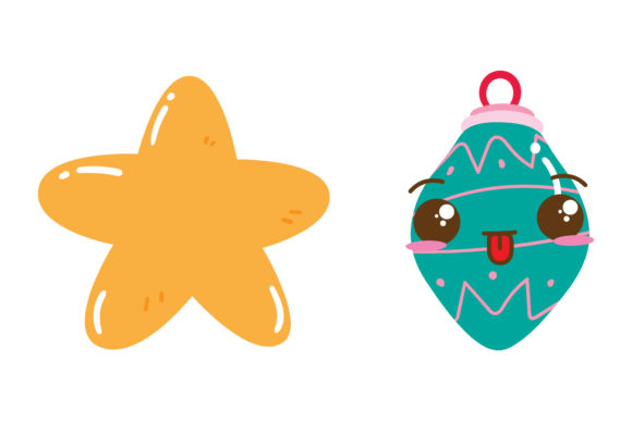 Star and Ornament Christmas Set: Festive Graphics for Local Brands