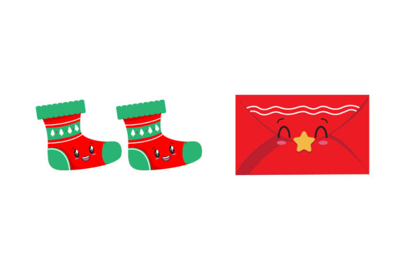 Stocking and Envelope Christmas Graphics for Illustrations