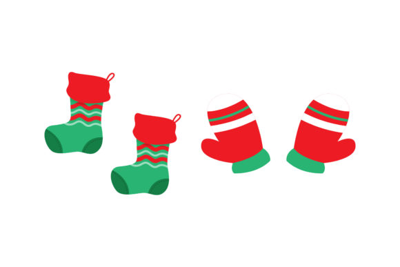 Stocking and Gloves Christmas Vector for Festive Branding